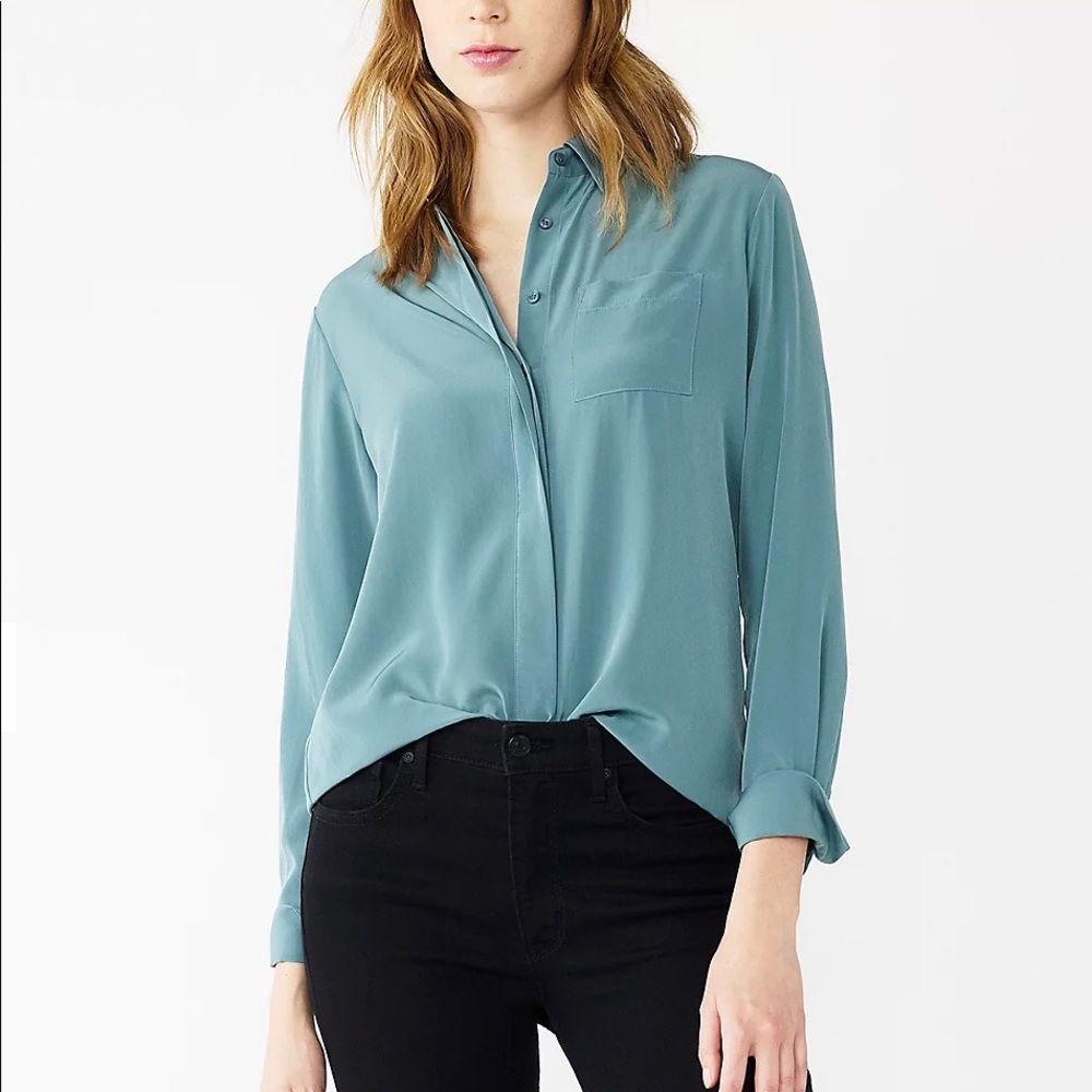 Blue-Green Nine West Button Down